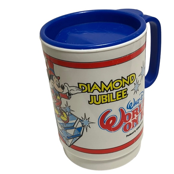 Disney On Ice Mickey's Diamond Jubilee 1988 Handle Cup w Lid - Picture 3 of 8